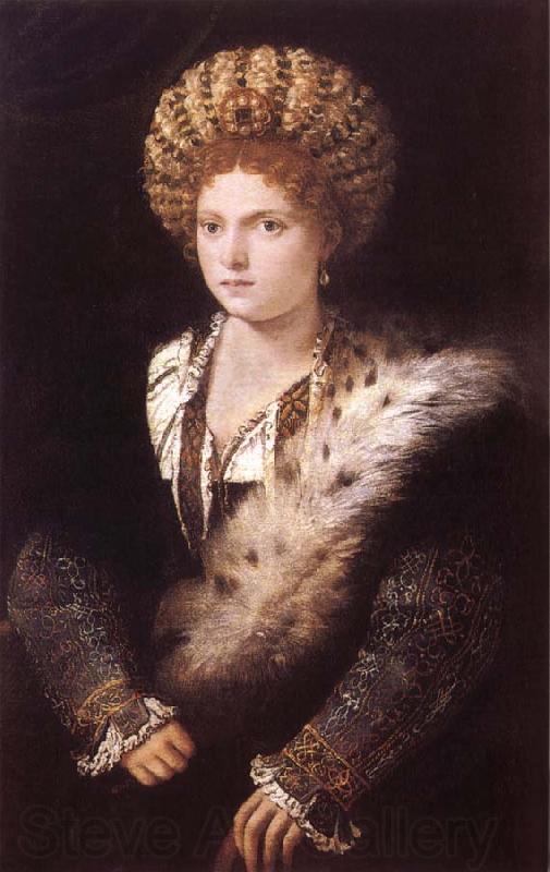 TIZIANO Vecellio Portrat of Isabella d' Este Spain oil painting art